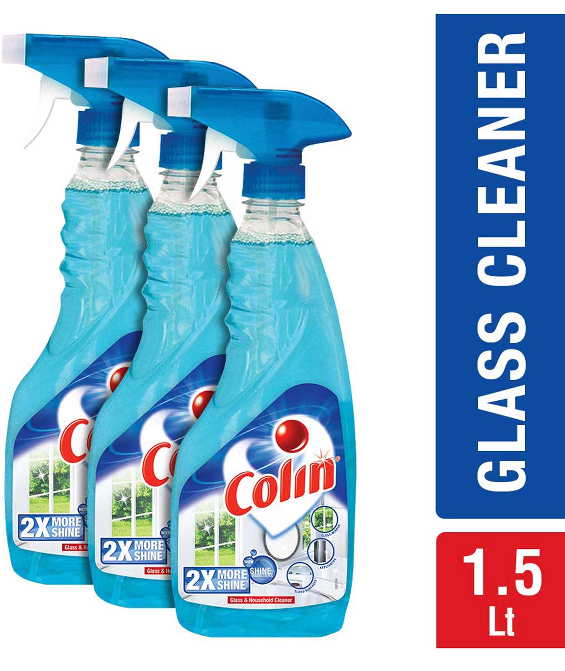 Colin Glass and Surface Cleaner with Shine Boosters, Regular- 500ml (Buy 2 Get 1)