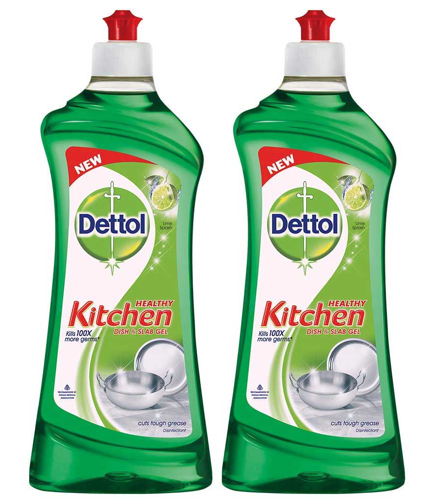 Dettol Kitchen Dish and Slab Gel Lime Splash - 750 ml (Pack of 2)