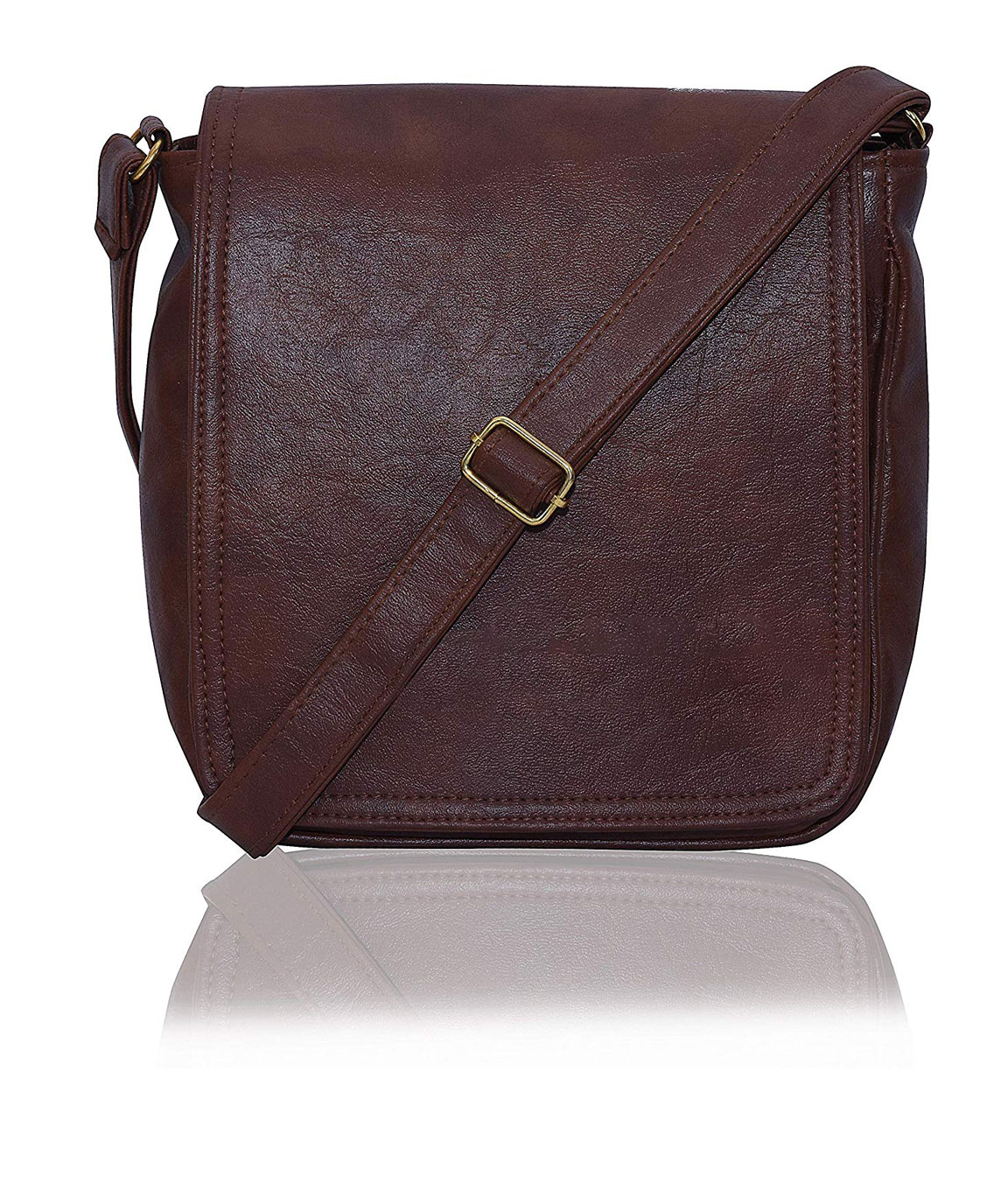 Dn Enterprises Leather Handmade Unisex Long Flap Cross-Body Sling Bag for Men/Boys/Shoulder Bag for Men.(tan)