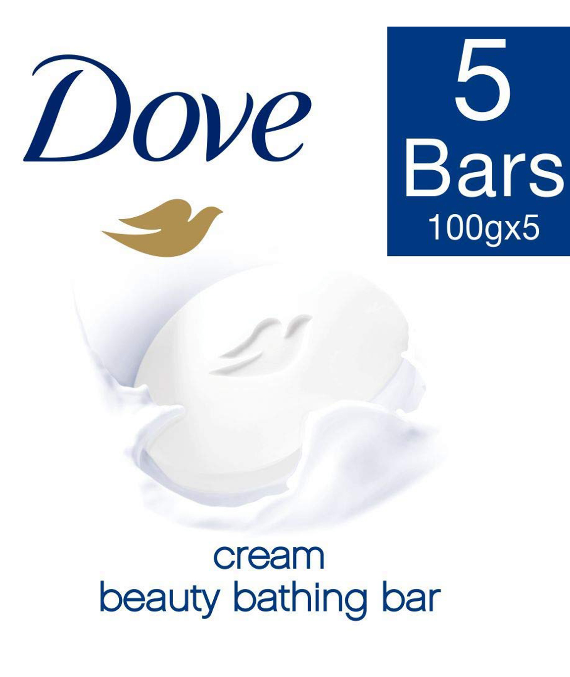 Dove Cream Beauty Bathing Bar, 100gm (Buy 4 Get 1 Free)