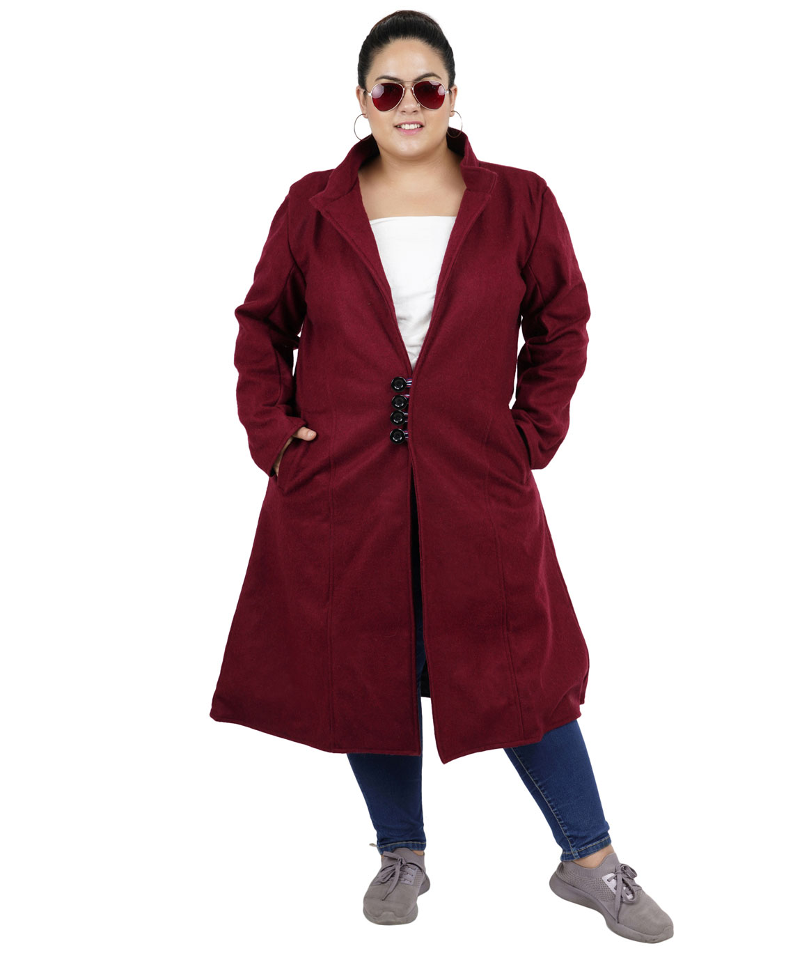 FAZZN Long Woolen Coats (Maroon)