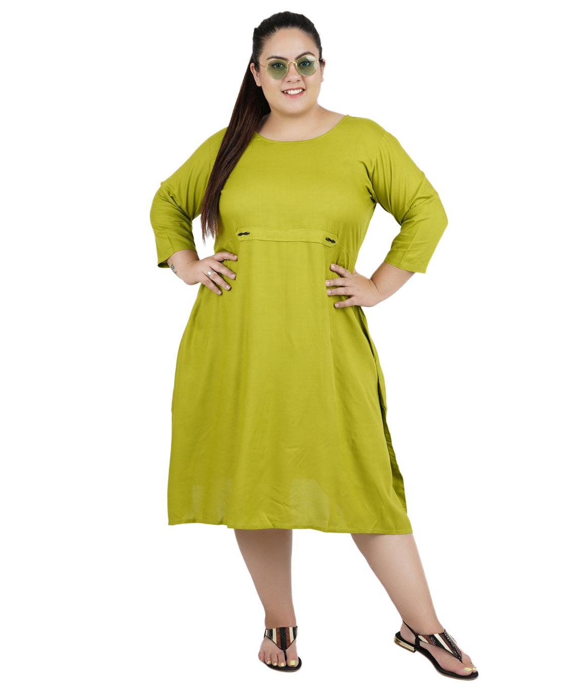FAZZN Rayon Dresses For Women`s(Green)