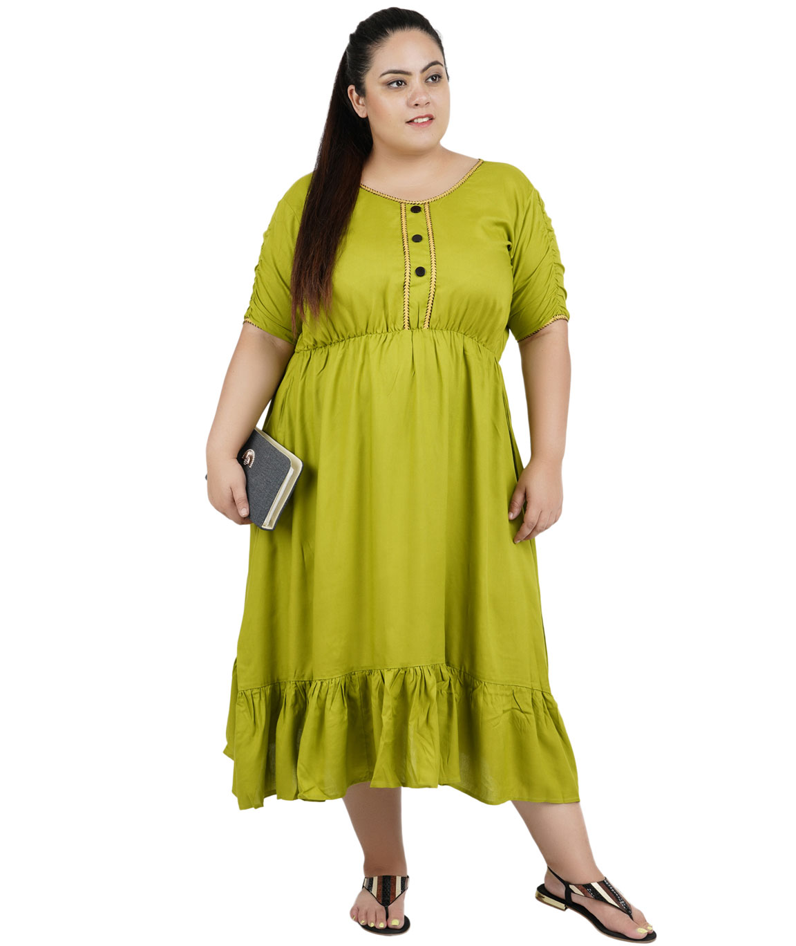 FAZZN Rayon Dresses For Women`s(Green)