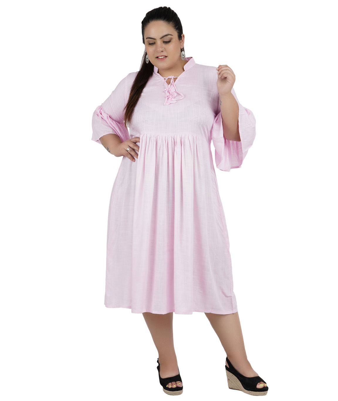 FAZZN Rayon Dresses For Women`s(Pink)