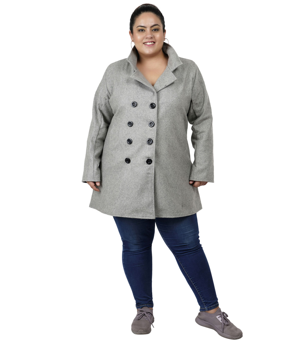 FAZZN Short Woolen Coats(Gray)
