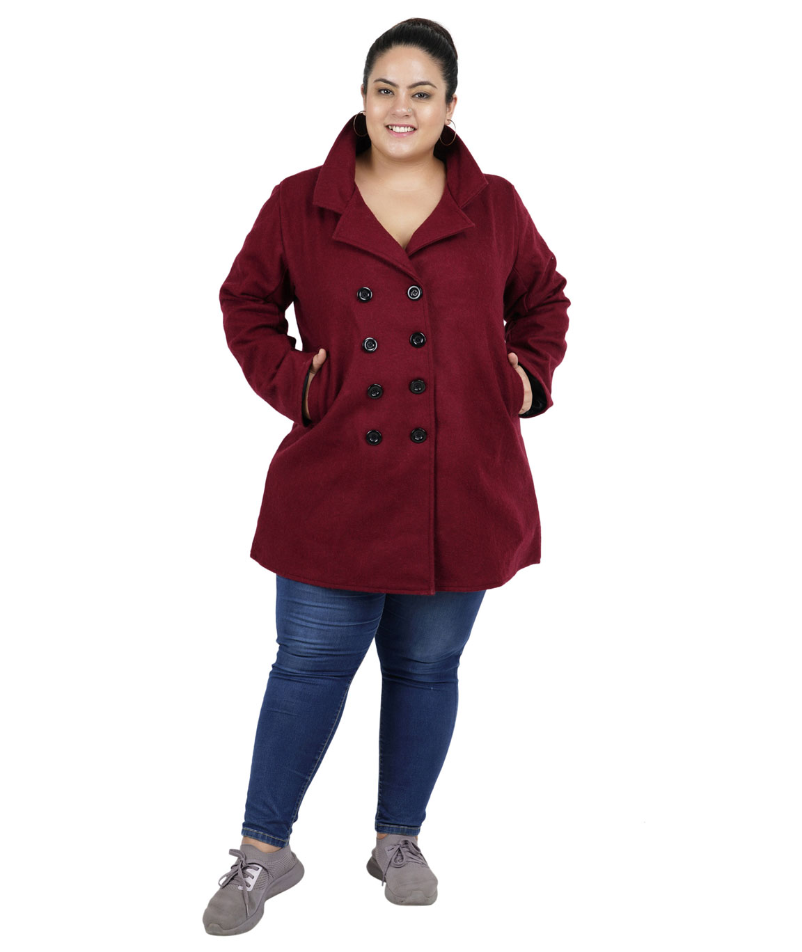FAZZN Short Woolen Coats(Maroon)