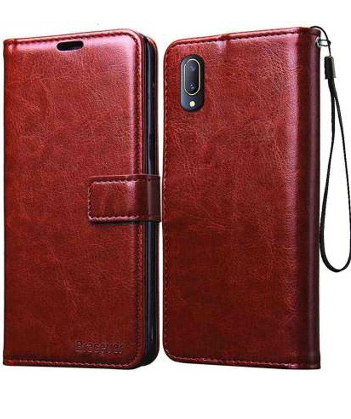 FLIP COVER FOR VIVO V11 PRO (BROWN, CASES WITH HOLDER)