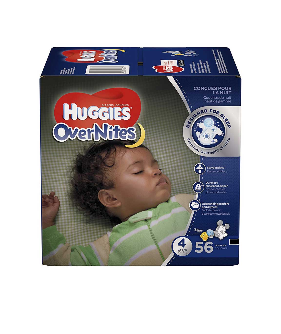 HUGGIES HUGGIES OverNites Diapers, Size 4, 56 ct, Overnight Diapers