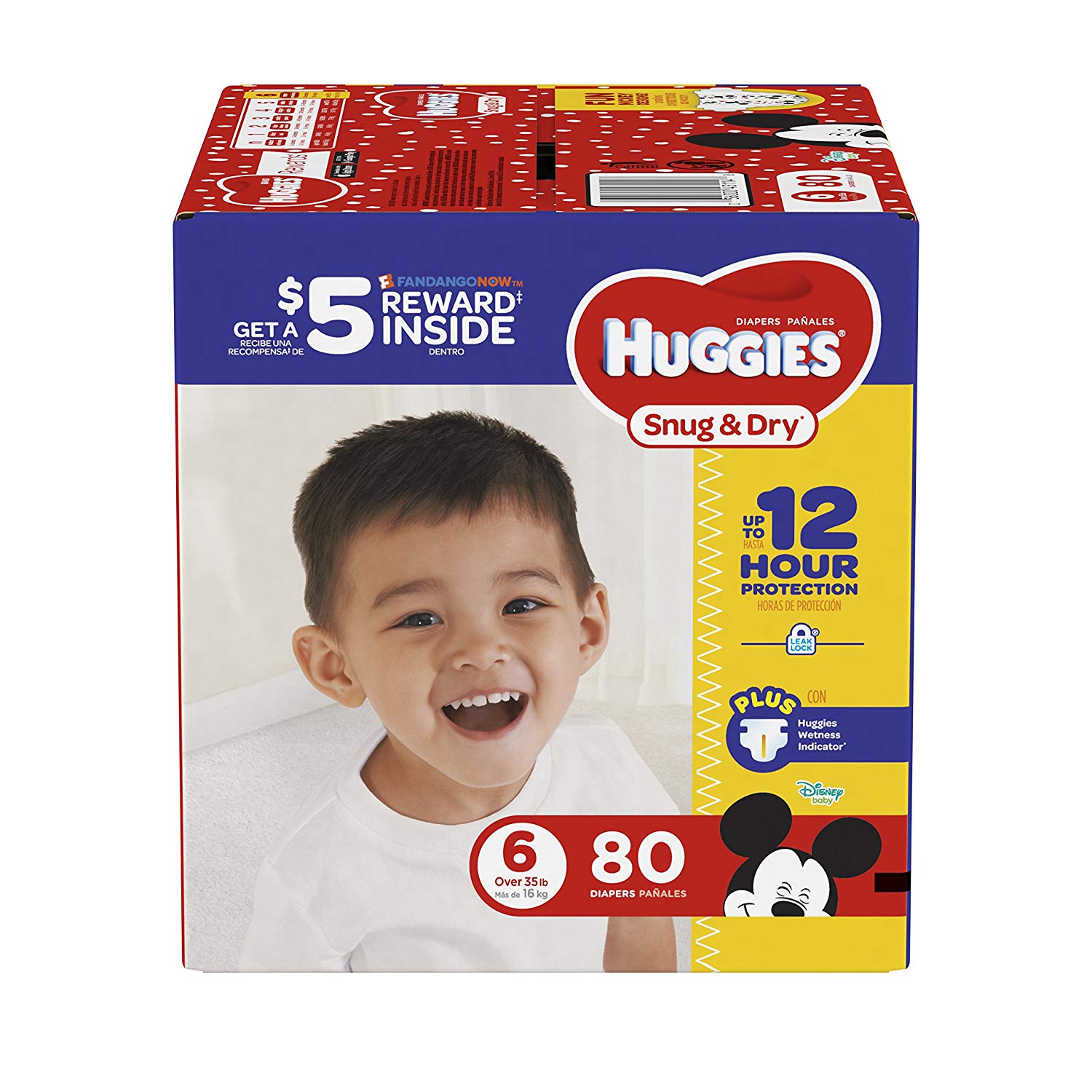 HUGGIES HUGGIES Snug & Dry Diapers, Size 6, 80 Count (Packaging May Vary)