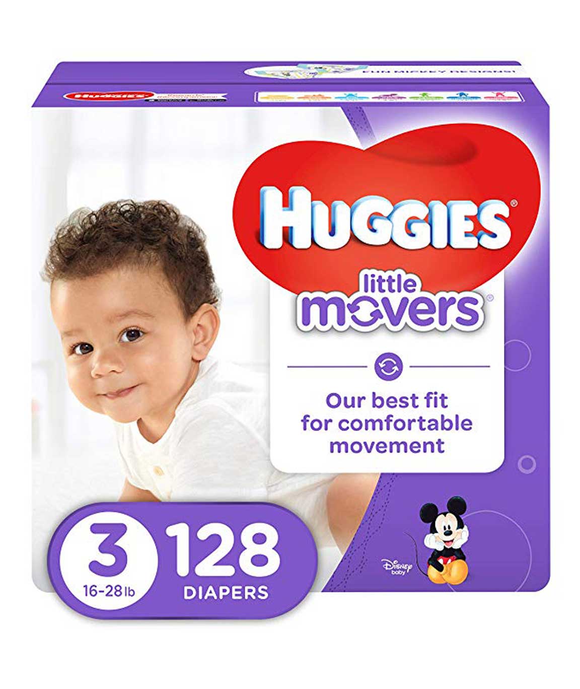 Huggies Little Movers Diapers, Size 3, 128 Count (Packaging May Vary)