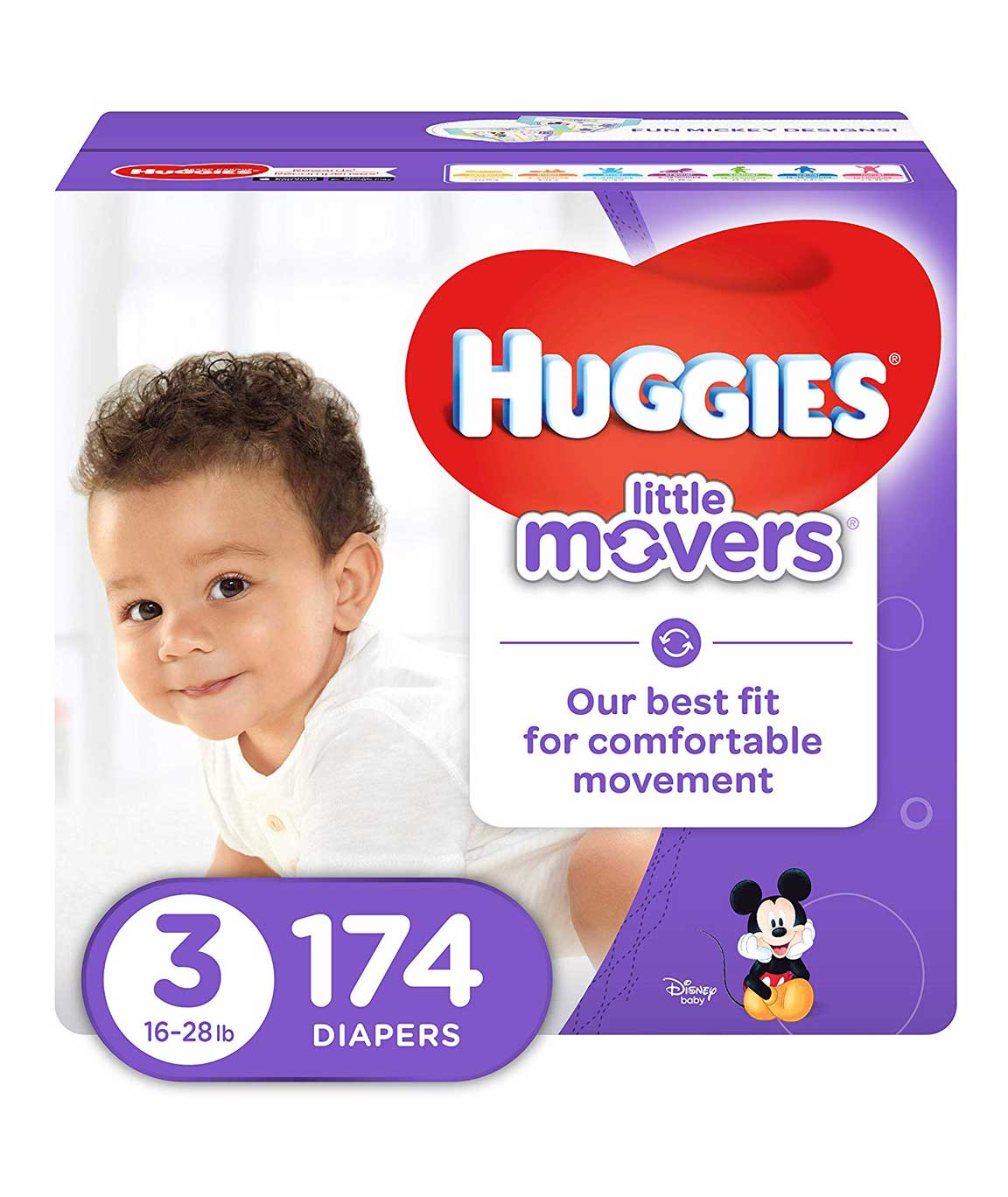 HUGGIES Little Movers Diapers, Size 3, 174 Count (Packaging May Vary)