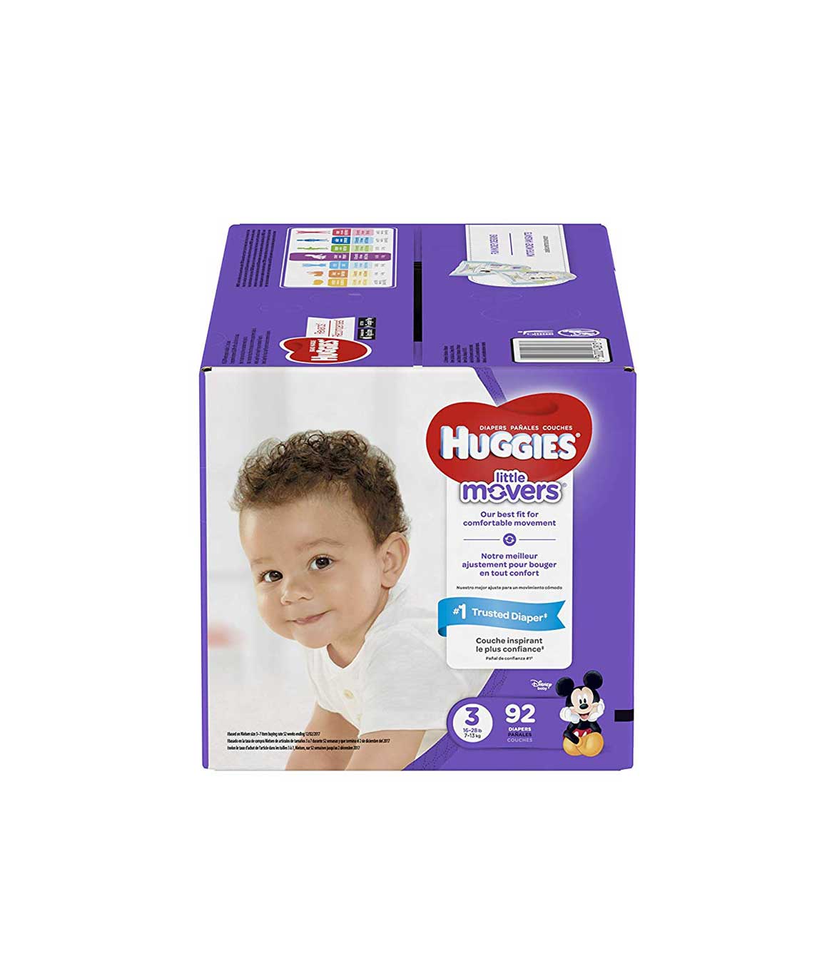 HUGGIES Little Movers Diapers, Size 3, 92 Count