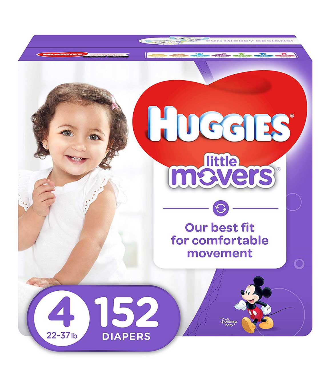 Huggies Little Movers Diapers, Size 4, 152 Count (Packaging May Vary)
