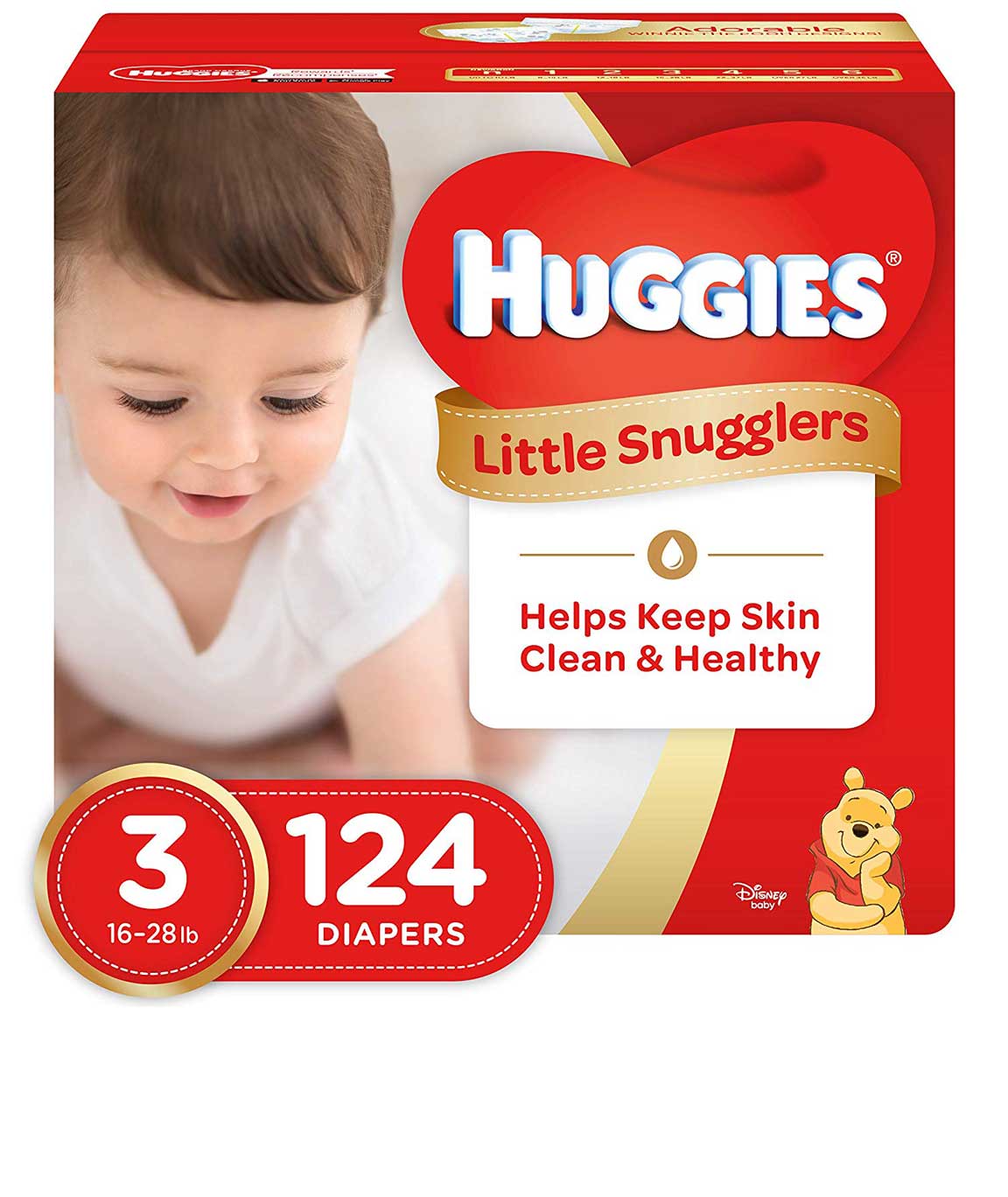 Huggies Little Snugglers Baby Diapers, Size 3, 124 Count (Packaging May Vary)