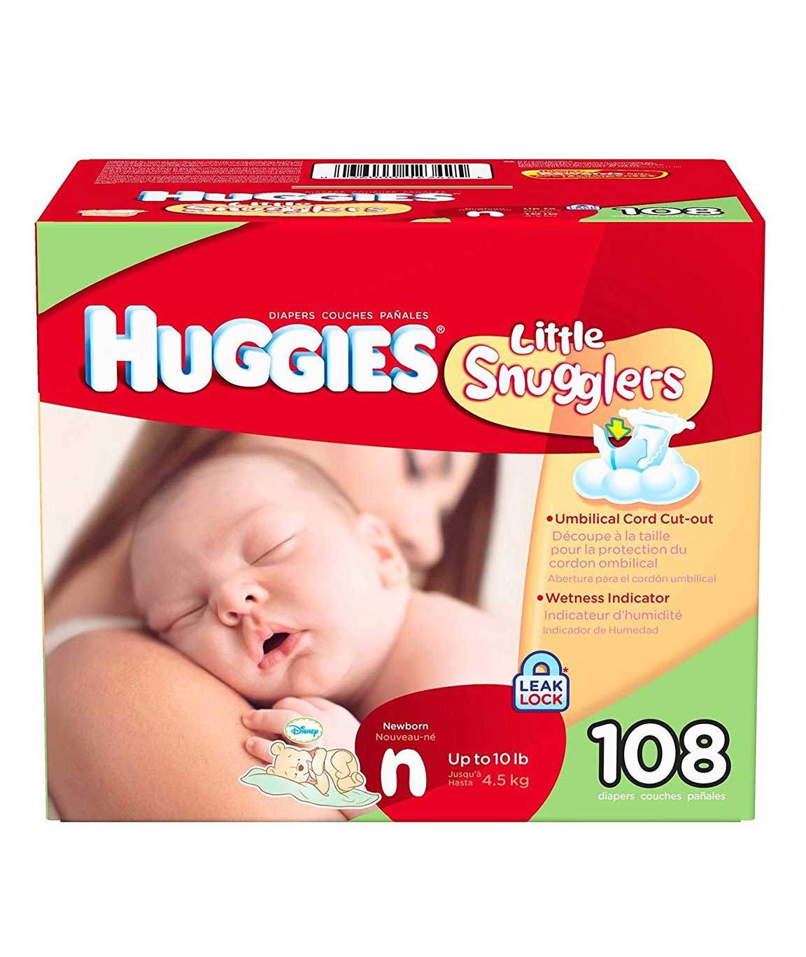 Huggies Little Snugglers Diapers Newborn (Up to 10 lbs.) 108 ct