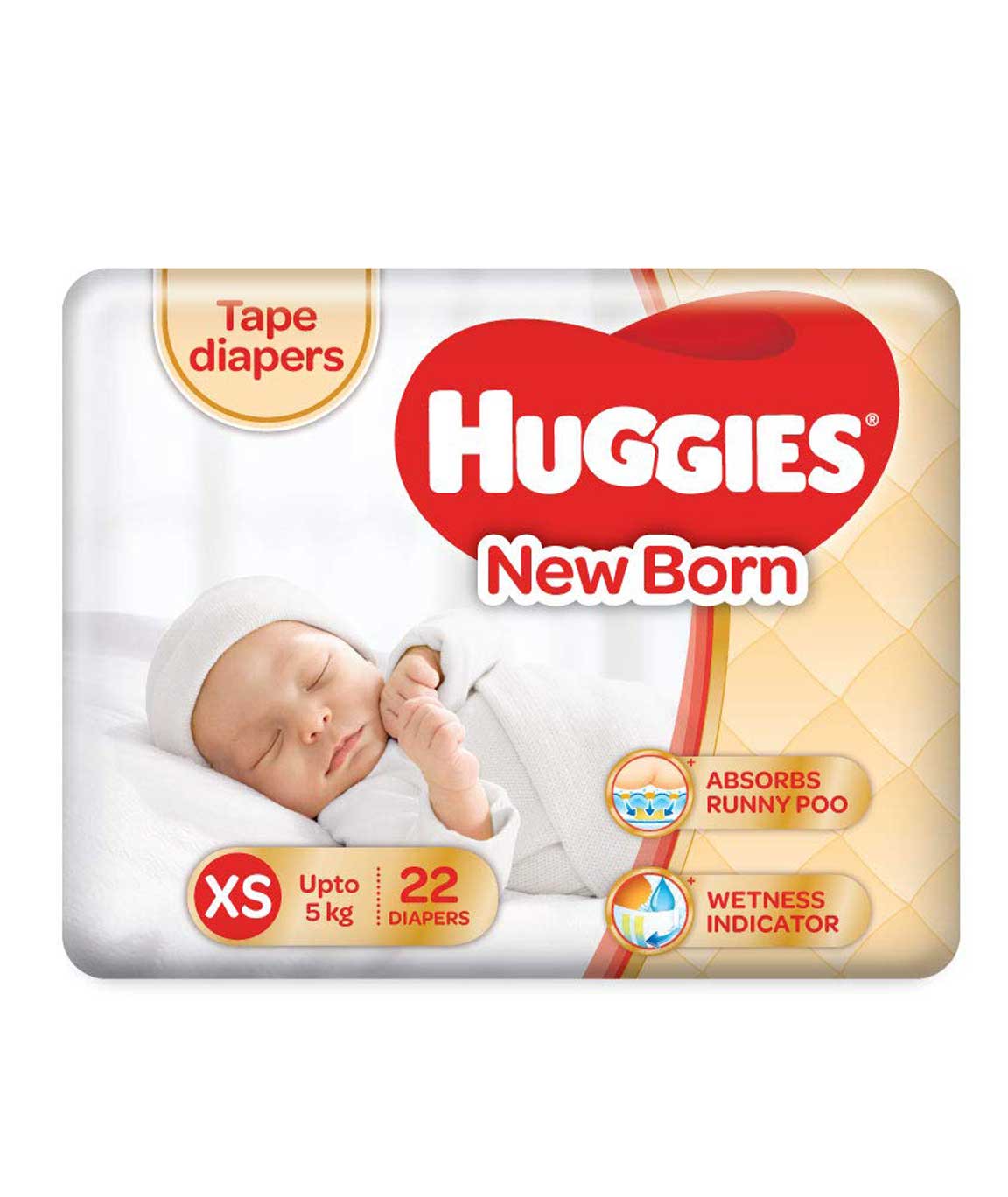 Huggies New Born Taped Diapers 22 Counts