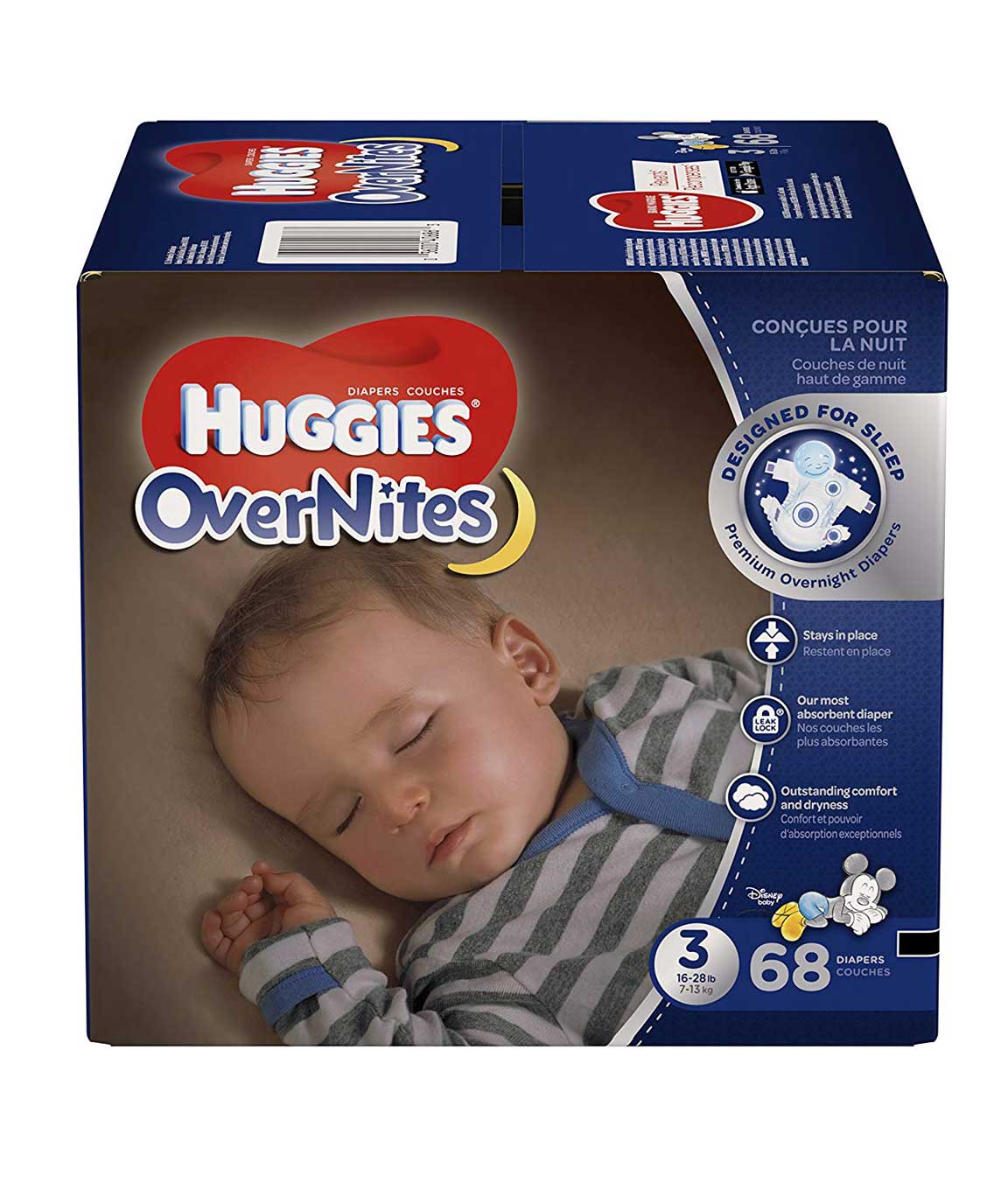Huggies Overnites Diapers, Size 3, 68 Count