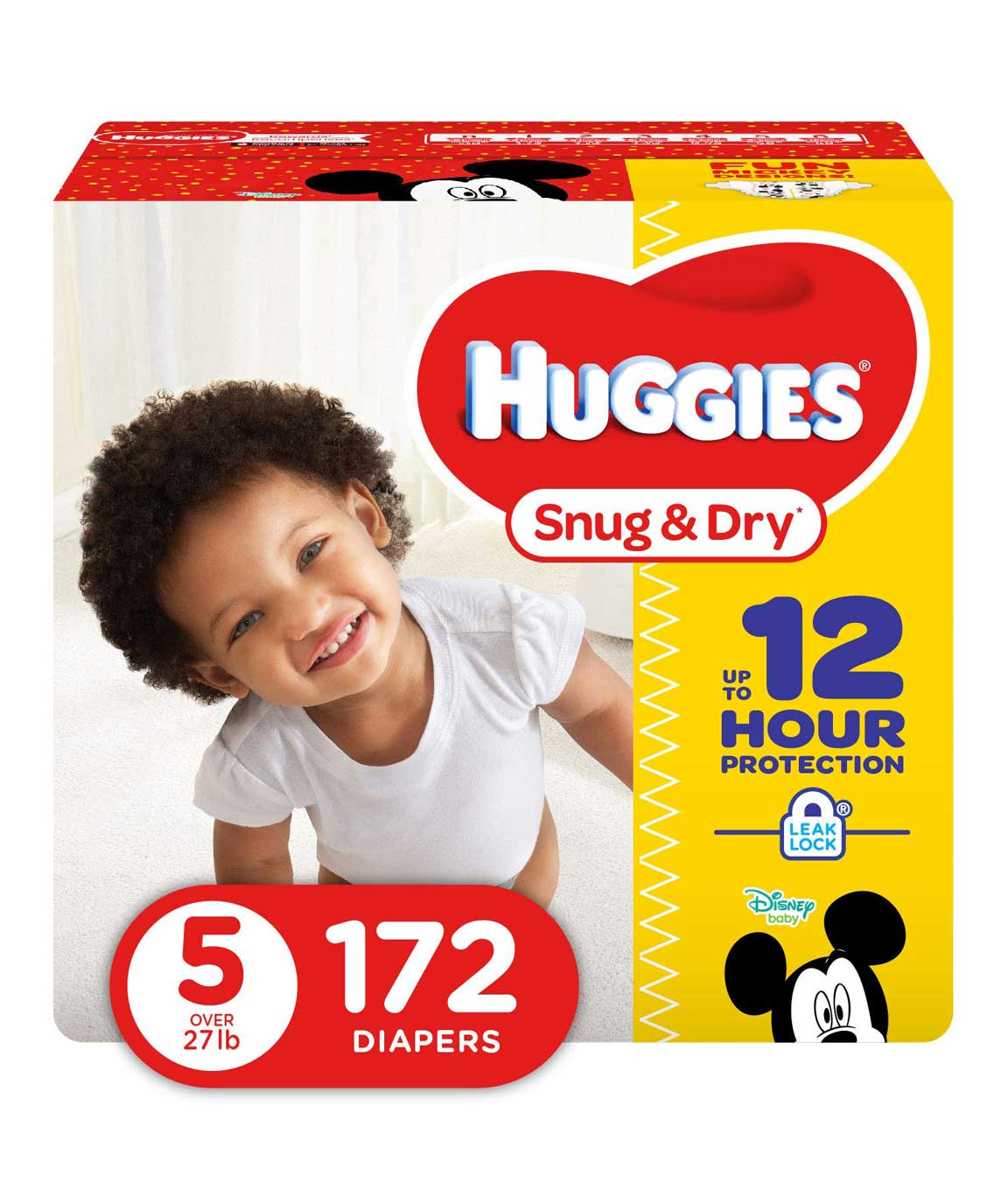 Huggies Snug and Dry Diapers, Size 5, Economy Plus Pack, 172 Count