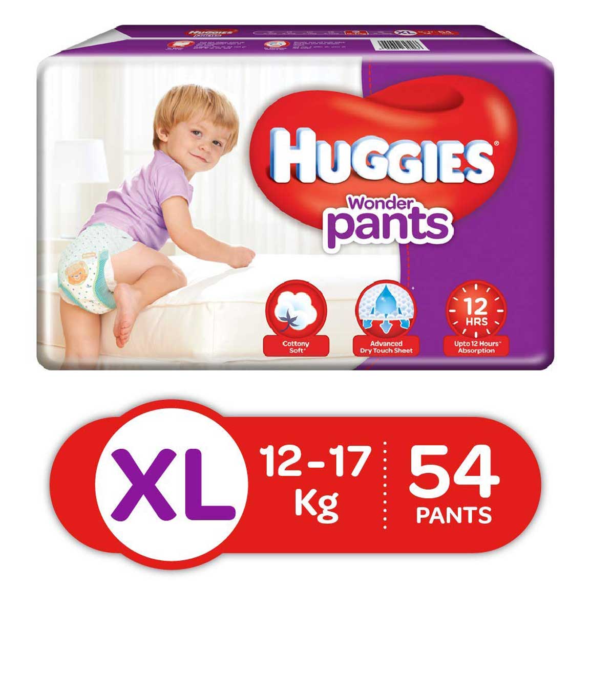 Huggies Wonder Pants Diapers, Extra Large Pack of 54