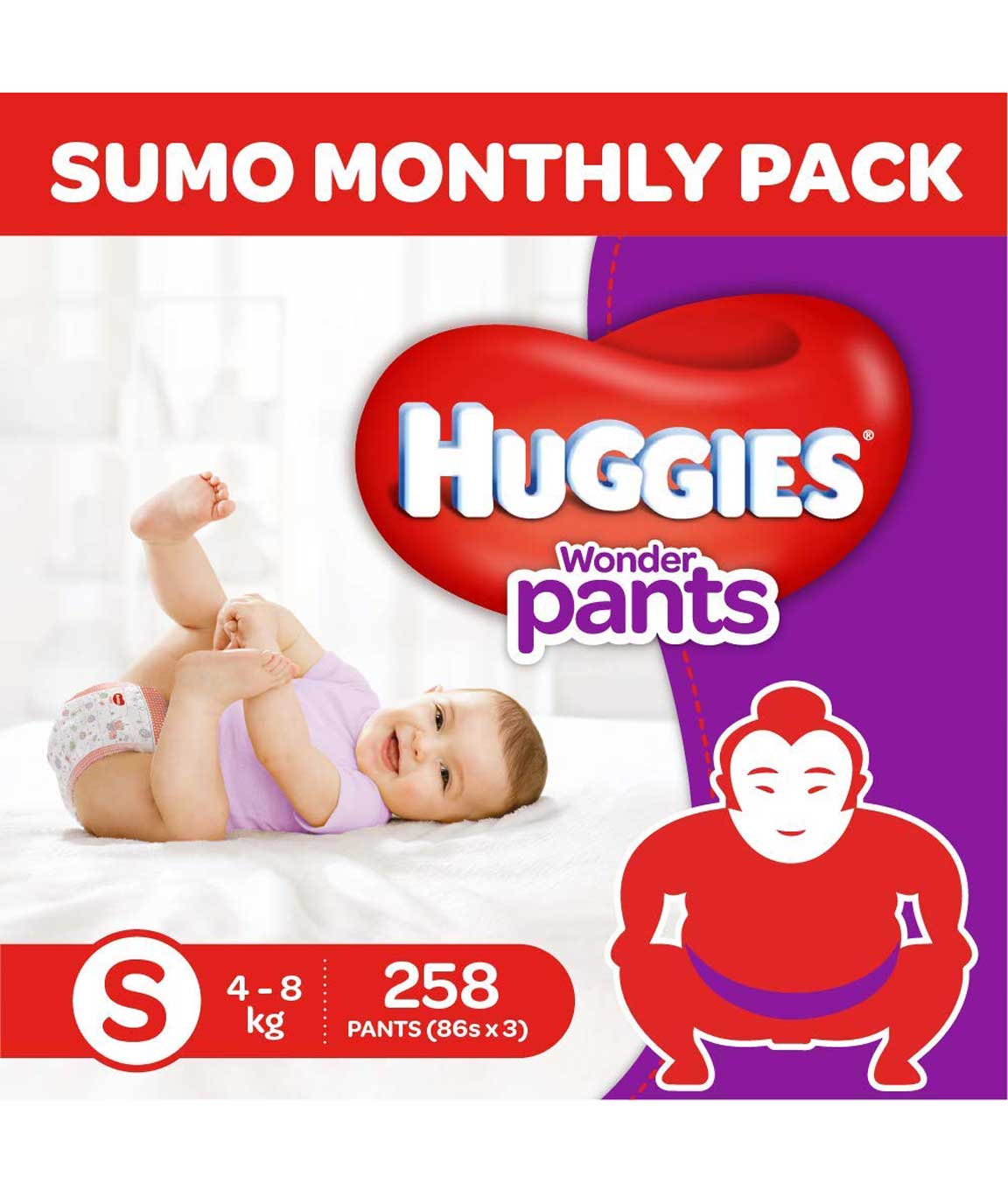 Huggies Wonder Pants Diapers Sumo Pack, Small (258 Count)