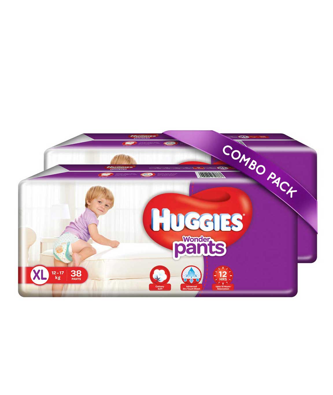Huggies Wonder Pants Extra Large Size Diapers Combo Pack of 2 38 Counts Per Pack 76 Counts