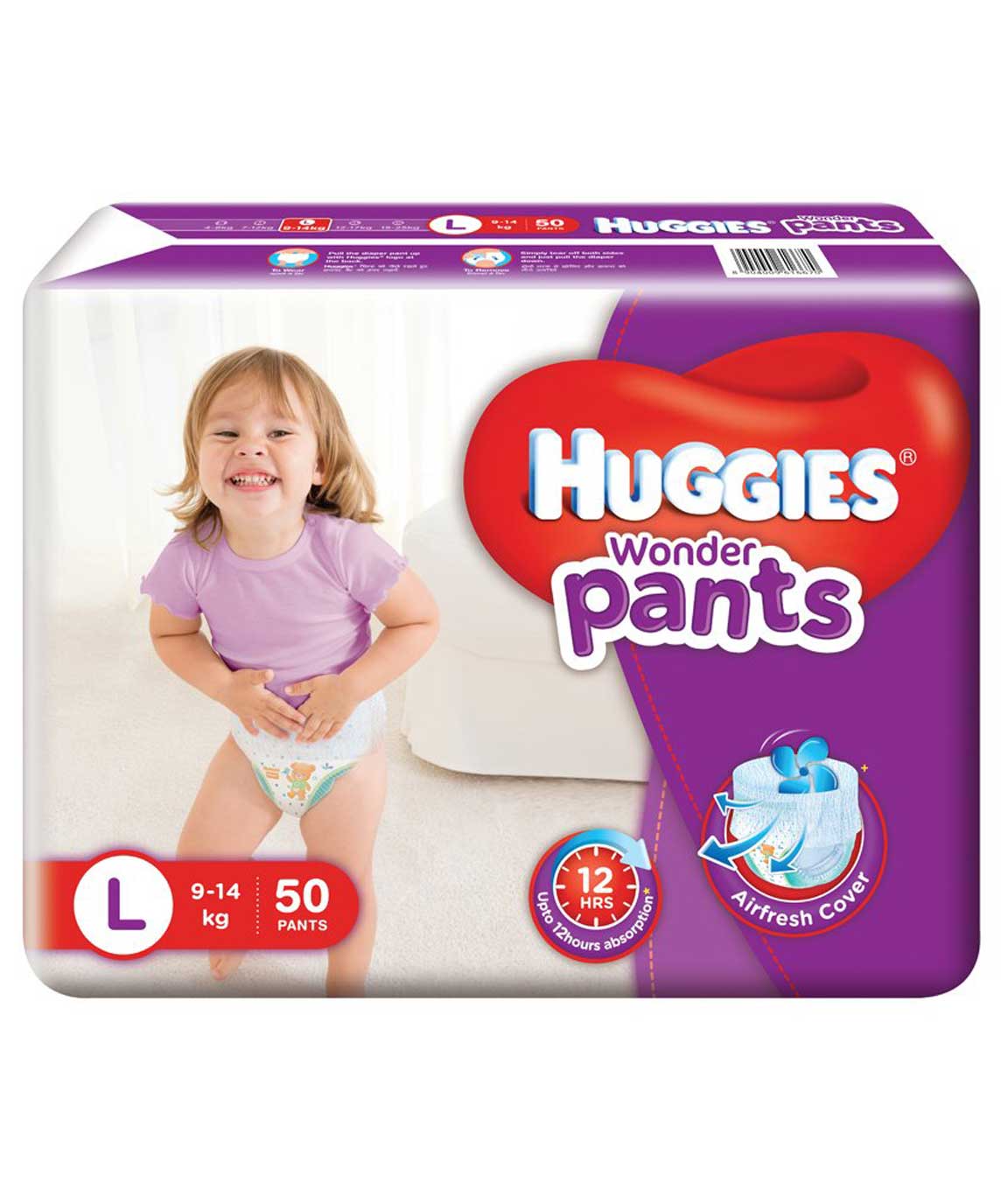 Huggies Wonder Pants Large Size Diapers (50 Count)