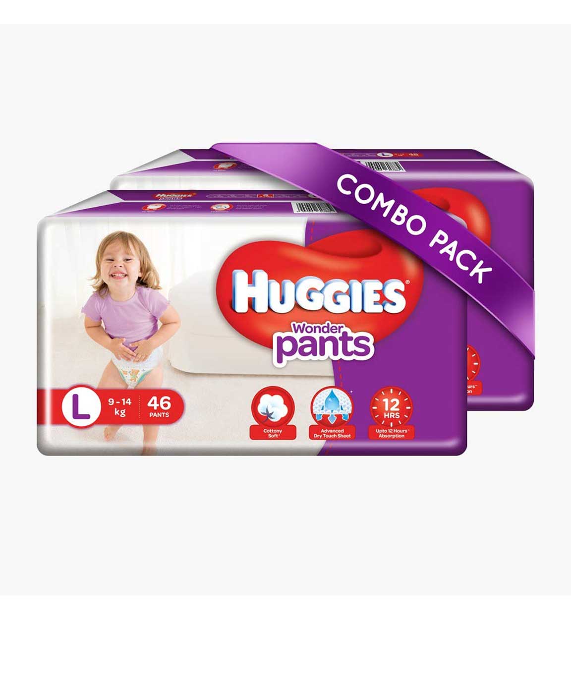Huggies Wonder Pants Large Size Diapers Combo Pack of 2, 46 Counts Per Pack 92 Counts