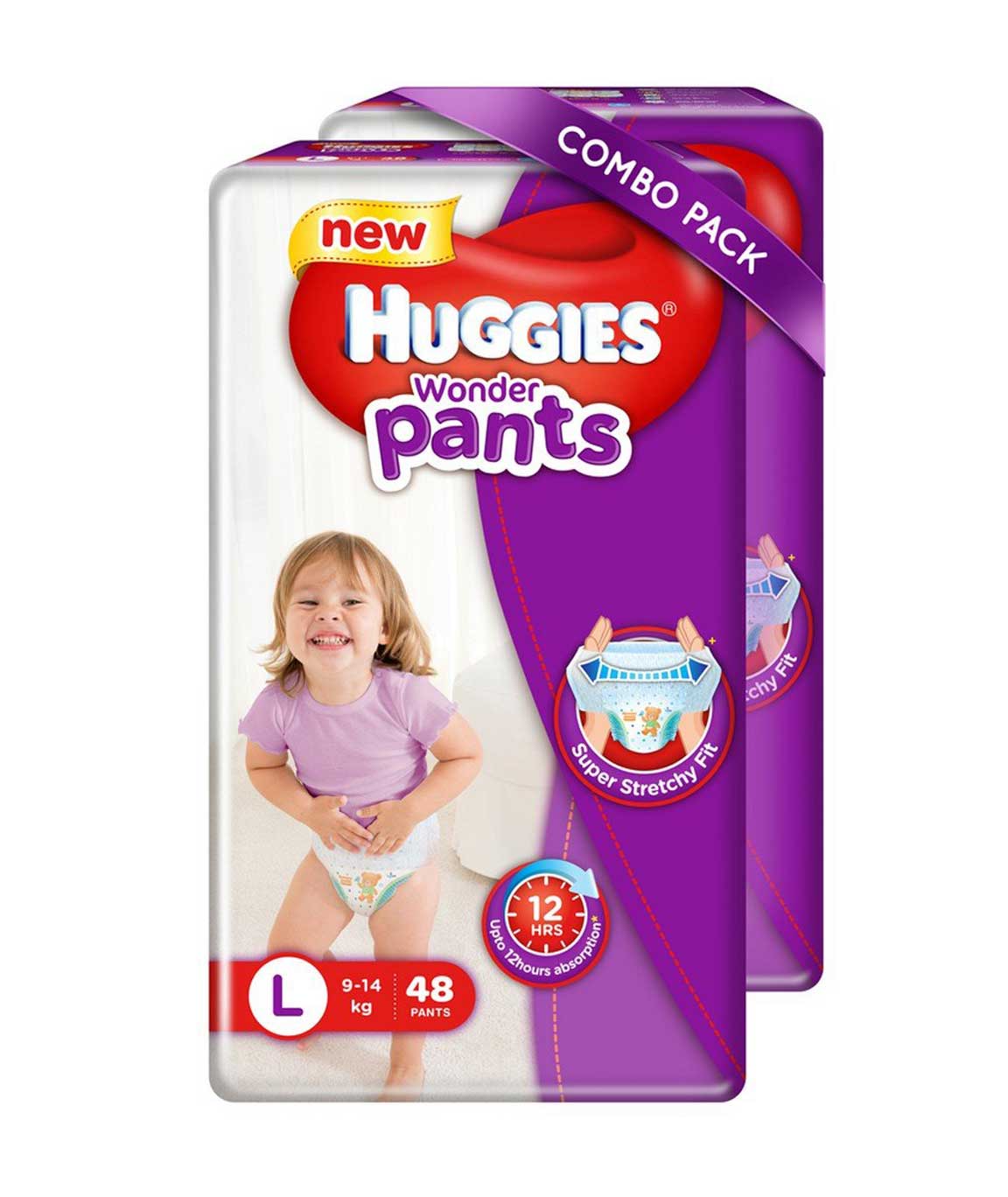 Huggies Wonder Pants Large Size Diapers (Pack of 2, 48 Counts)