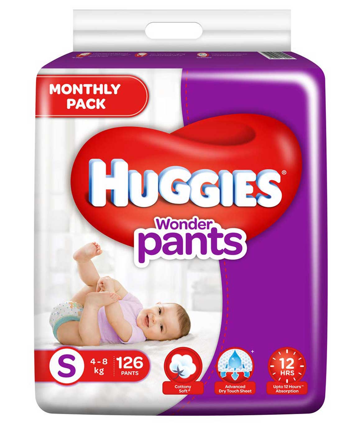 Huggies Wonder Pants Monthly Pack Small Size Diapers, 126 Count