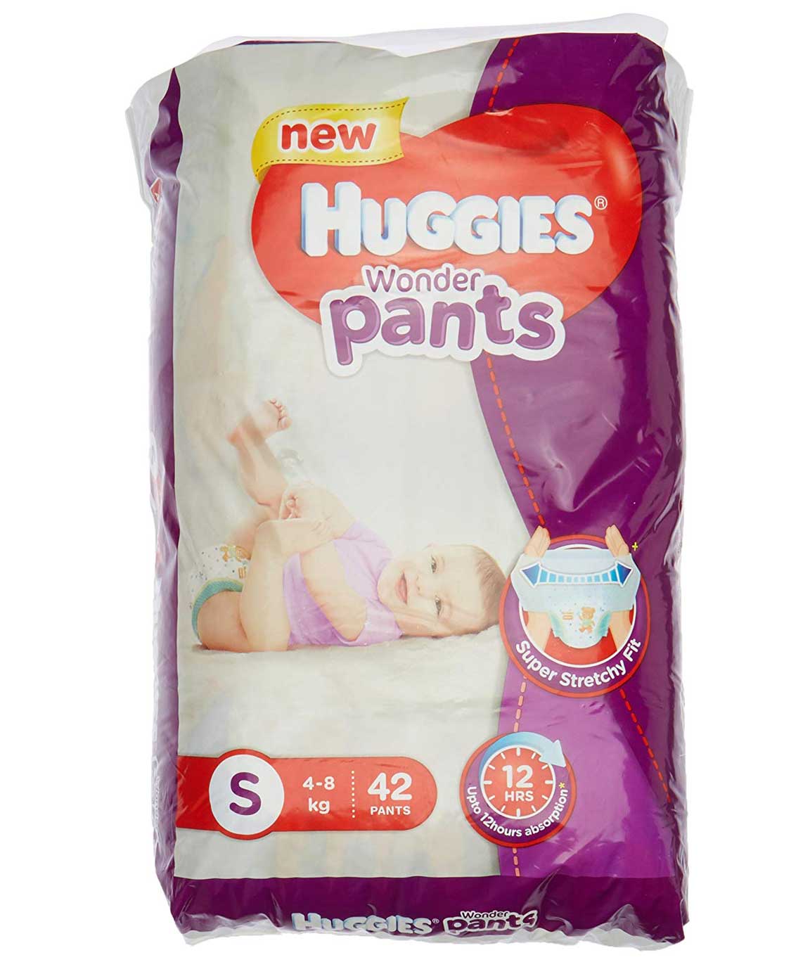 Huggies Wonder Pants Small Size Diapers (Pack of 2, 42 Counts per Pack)