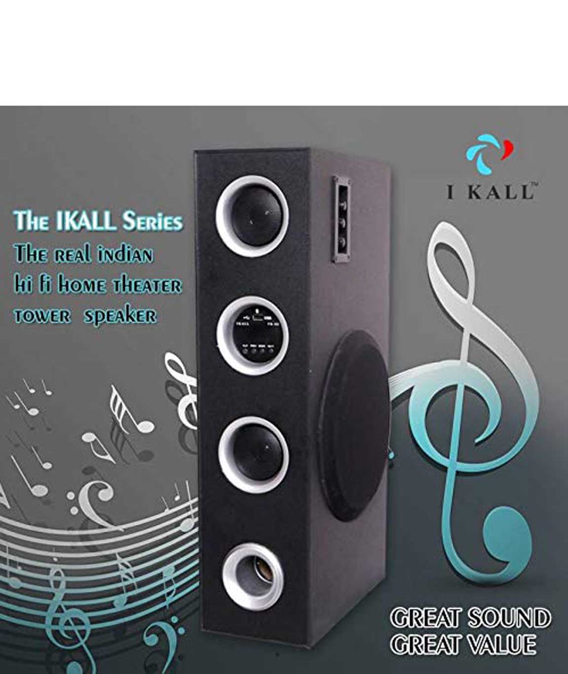 I Kall IK-022 Tower Speaker 150 W Bluetooth Tower Speaker (Black, Stereo Channel)