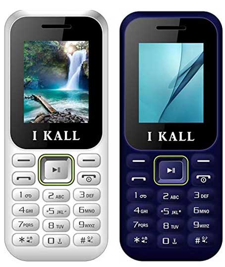 I Kall K130 1.8 Inch Display Dual Sim Multimedia Mobile Combo of 2 (Blue-White)