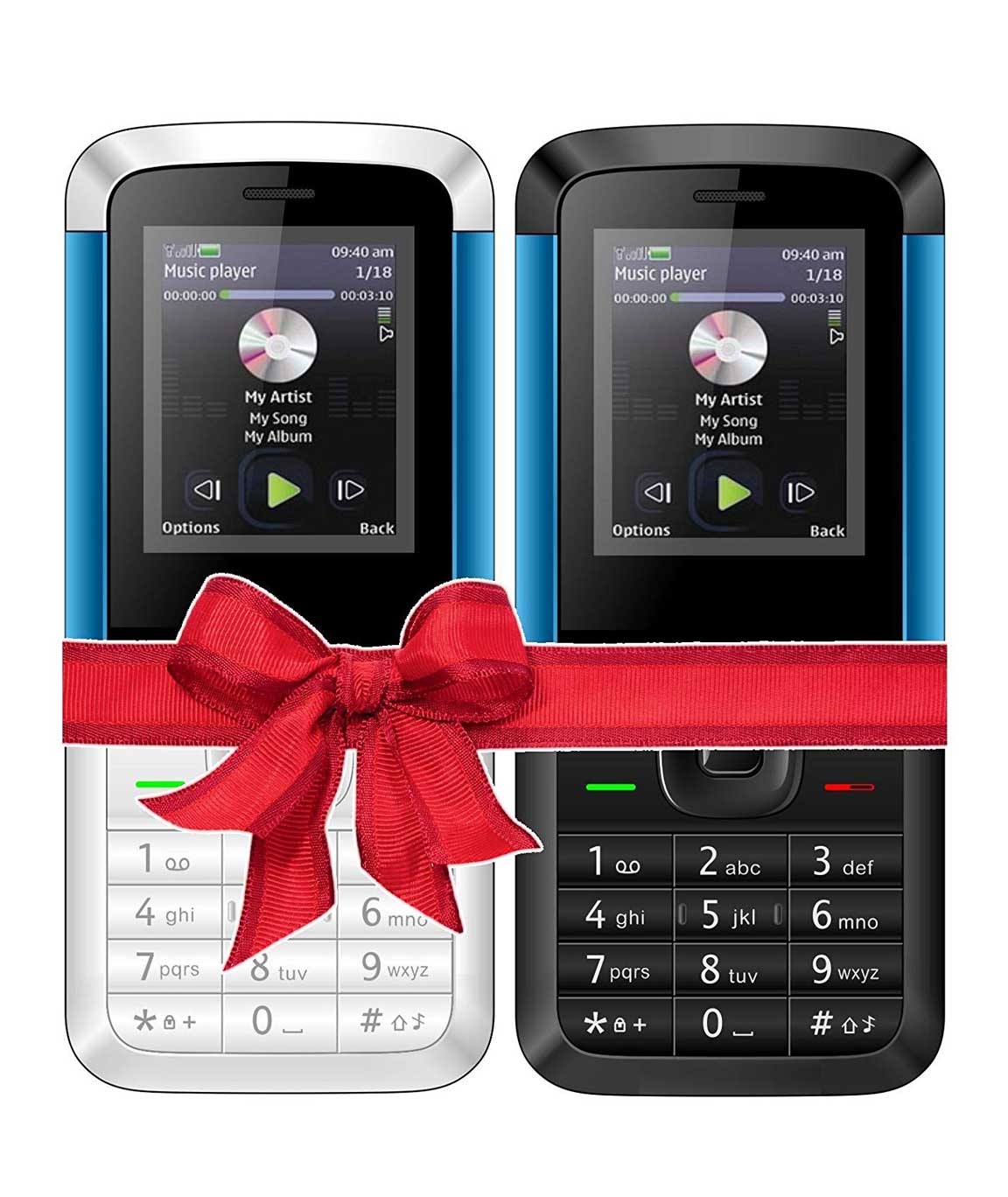 I KALL K5310 Dual Sim COMBO OF TWO Basic Feature Phone Mobile with Bluetooth, 1.8 Inch Display , GPRS, Flash Light, Memory expandable upto 8GB , 1000 MAH battery capacity and 1 Year Warranty- Blue Black & Blue White