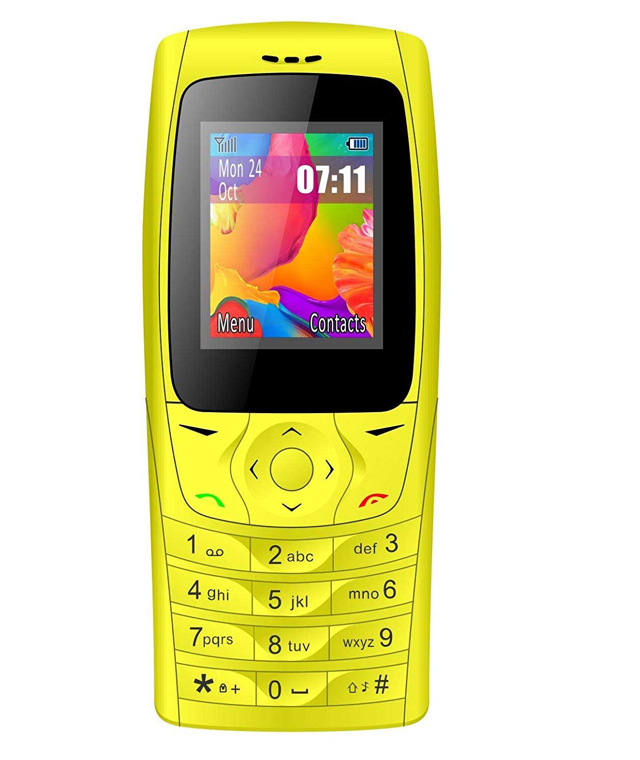 I KALL K6610 Dual Sim 1.8 Inch Display Basic Feature Mobile Phone with Bluetooth, FM, Flash Light, GPRS, 1000 mAh Battery- Yellow