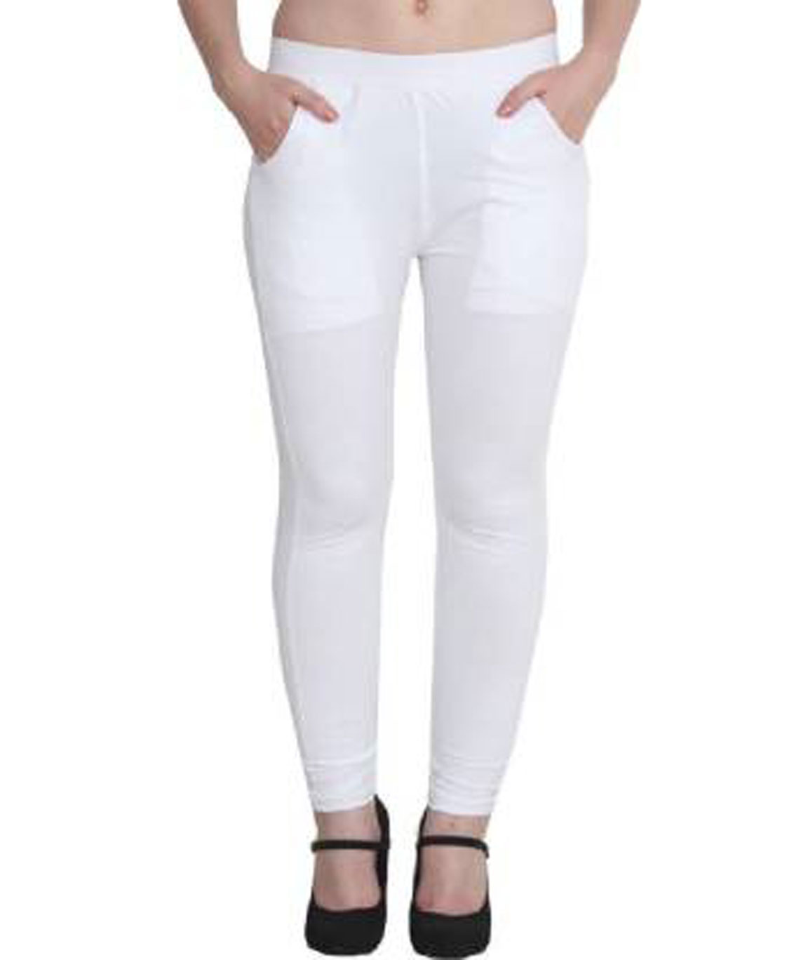 I KING ANKLE LENGTH LEGGING (WHITE, SOLID)
