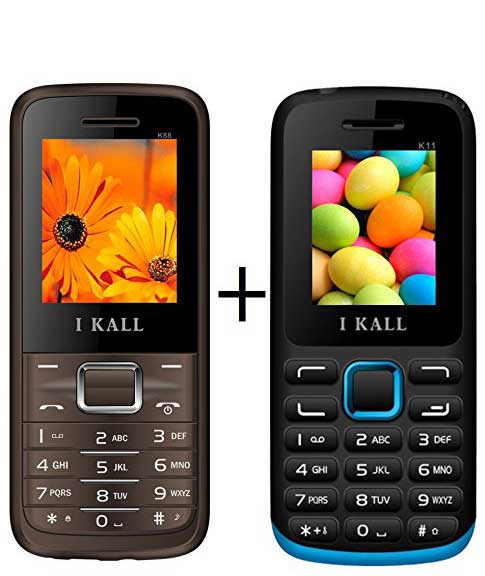 IKALL 1.8-inch Display Combo of K88 and K11 Mobile Phone(Brown and Blue)