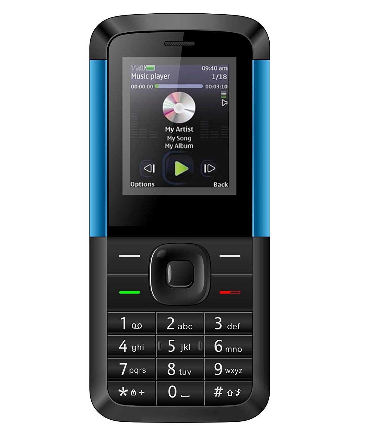 IKALL Basic Feature Mobile Phone (Dual SIM, Black and Blue, 64MB)