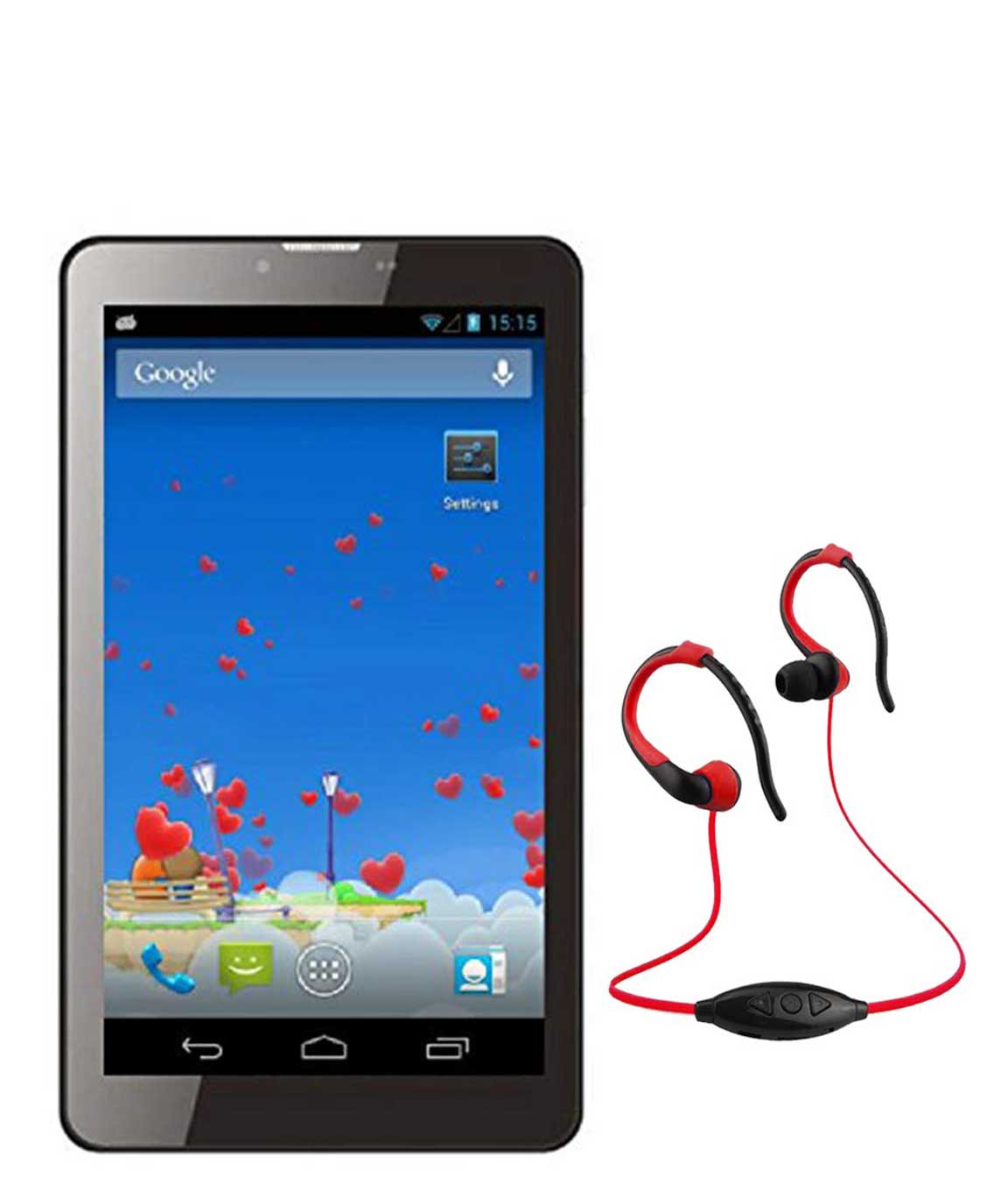 IKALL IK1 3G Calling Tablet (Dual SIM, 7-inches) with MP3/FM Player Neckband, Black