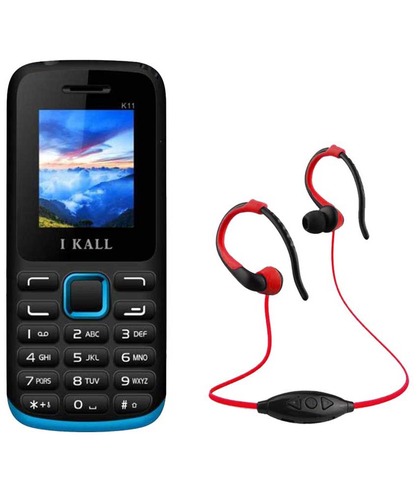 IKALL K11 Mobile Phone with MP3/FM Player Neckband -Blue