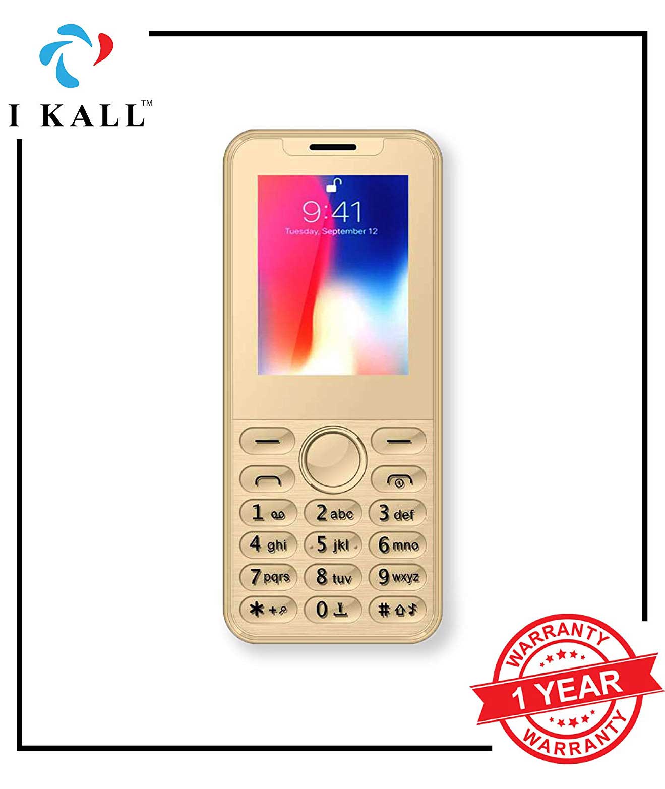 IKALL K33 New 2.4-inch Mobile with 1500 mAh Battery -(Golden