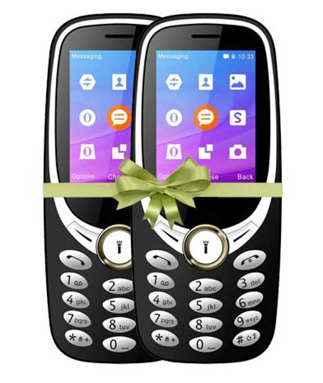 IKALL K3311 2.4-inch Display with Unbreakable Screen, 1800 mAh Battery, GPRS (Dual Sim, Silver, 64 MB)-Combo of 2