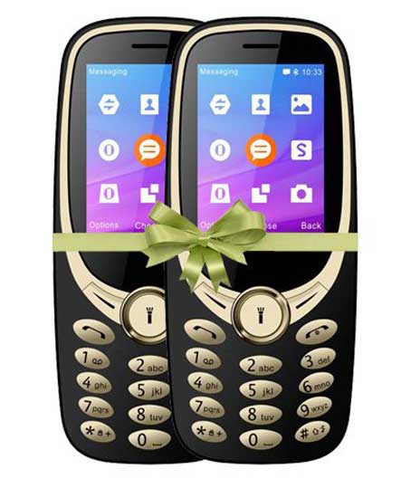 IKALL K3311 Dual Sim 2. 4 Inch Display with Unbreakable Screen Combo of 2 Basic Feature Mobile Phone with 1800 mAh Battery