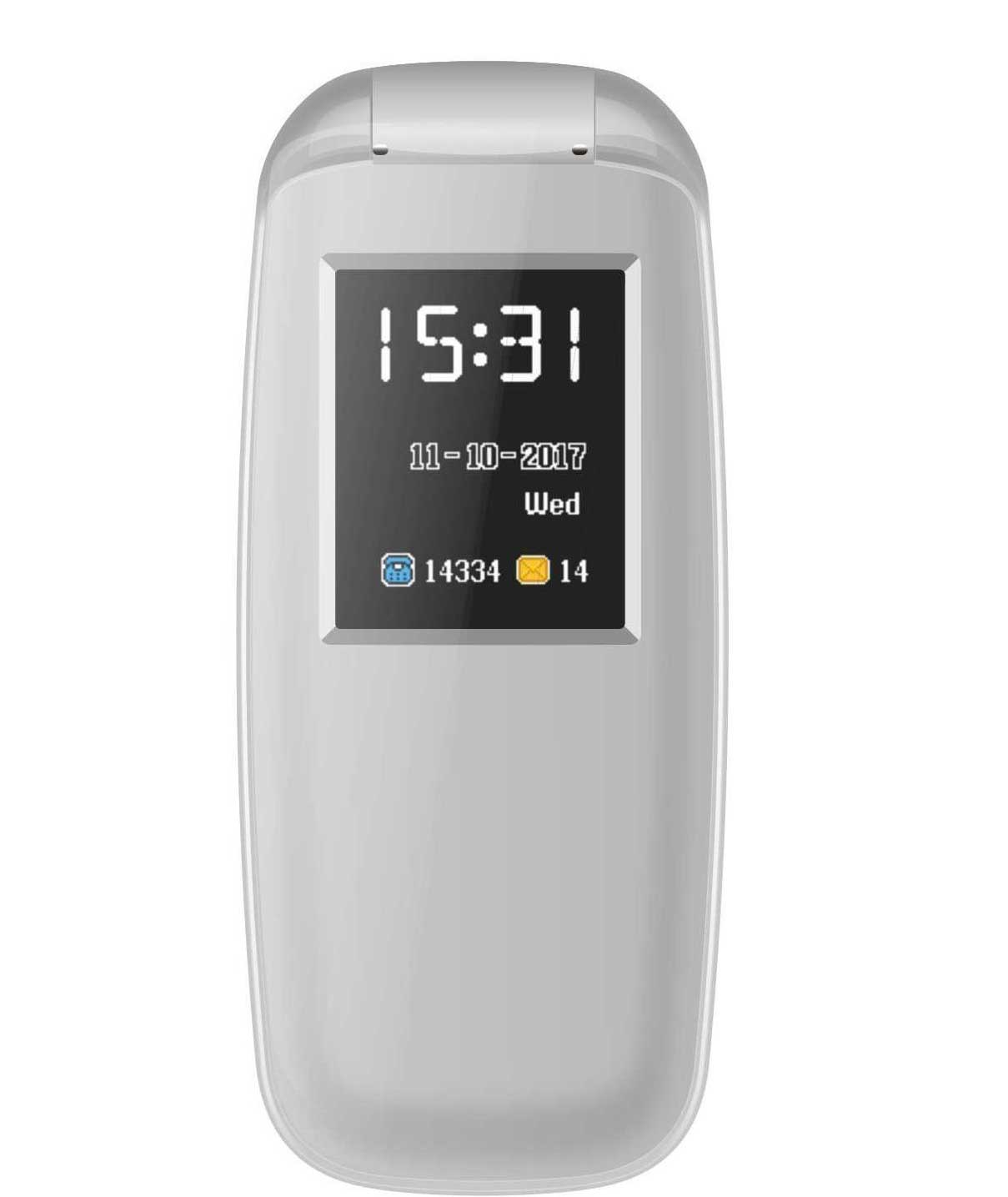 Ikall K3312 Dual Sim Flip Mobile With Vibration Feature & 800 mAh battery (Grey)