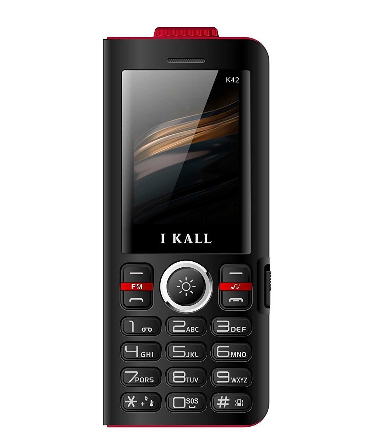 IKALL K42 2.4 Inch Display 8000 mAh Power Bank Phone with Wireless FM, Torch Light on Top, LED Light, Big Speaker Sound, Works as a WiFi Router (Triple SIM , Black)
