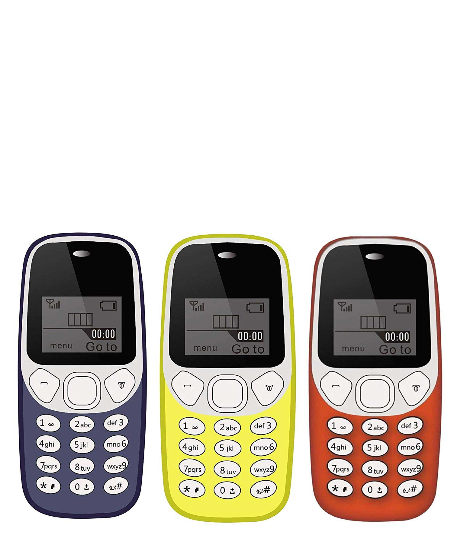 IKALL K71 800 mAh Battery Vibration Feature Mobile Phone Combo (Dark Blue, Red, Yellow)