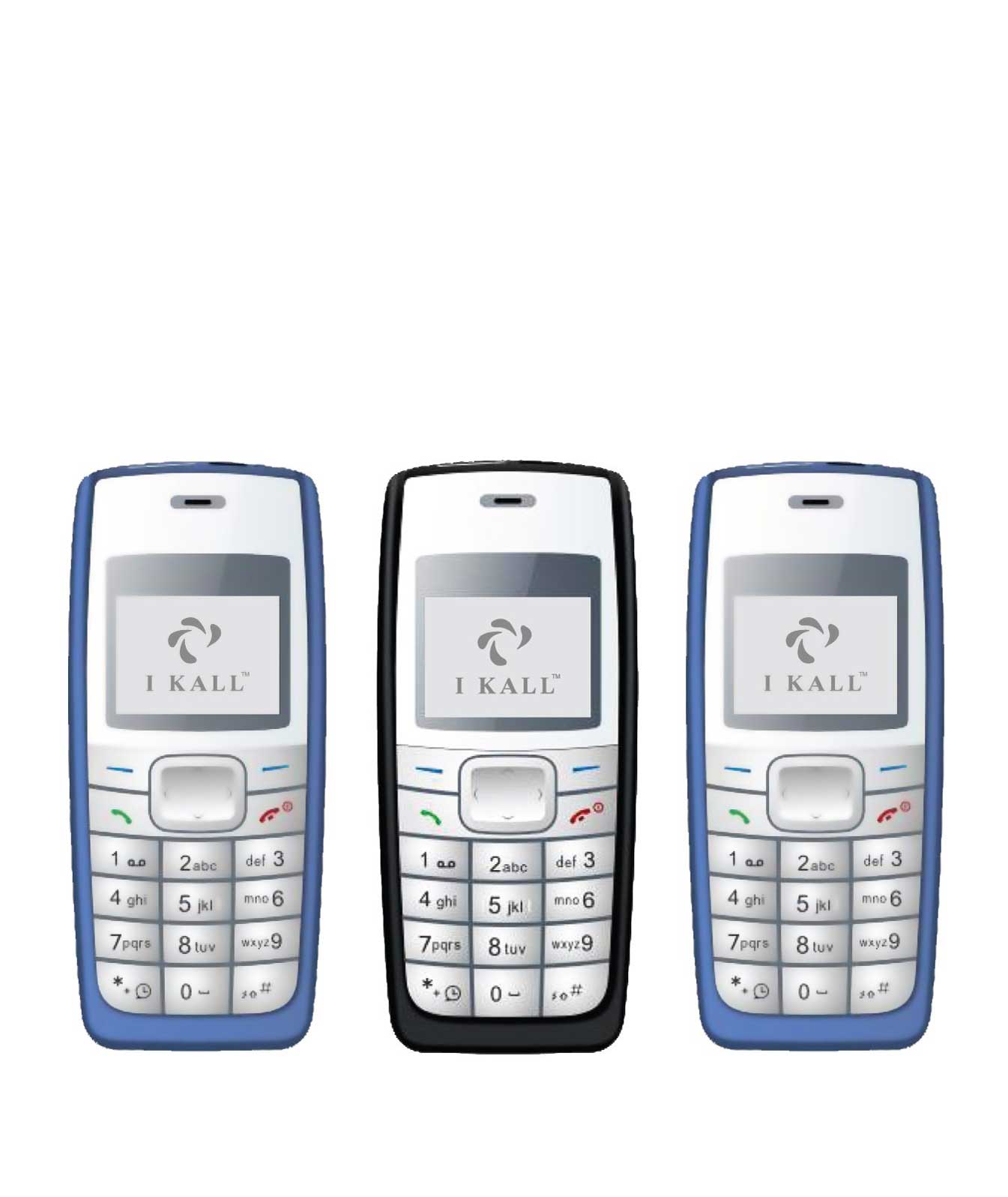 IKALL K72 Mobile (1.44inch, Black and Blue)-Pack of 3