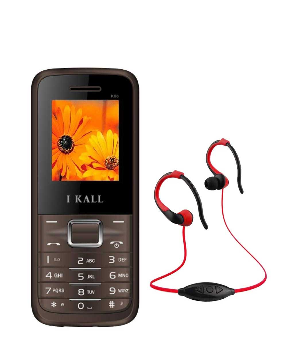 IKALL Mobile (64MB) with Mp3/FM Player Neckband Combo (Brown)