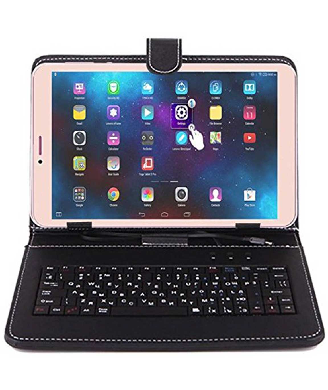 Ikall N1 Tablet with Keyboard (8 inch, 8GB, WiFi + 4G LTE + Voice Calling), Gold