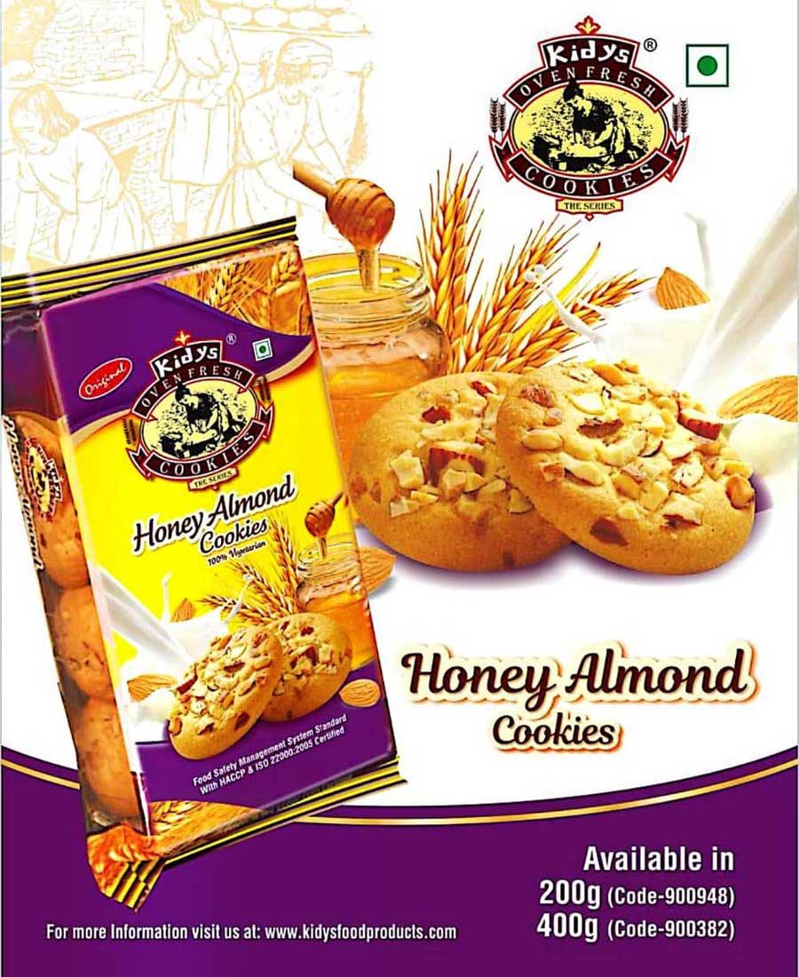 Kidys Oven Fresh Cookies Honey Almond Cookies