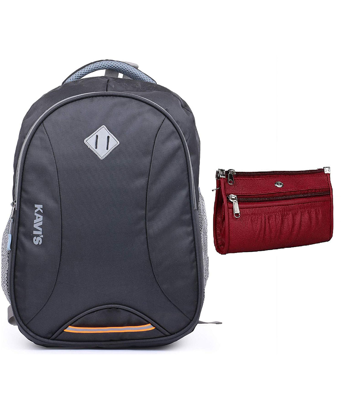 Kavi`s Laptop Backpack Bag for Girls and Boys | School Bag | with Rain Cover (Black) Free_Offer Multi-Colour Women pu Leather Clutch Wallet Combo